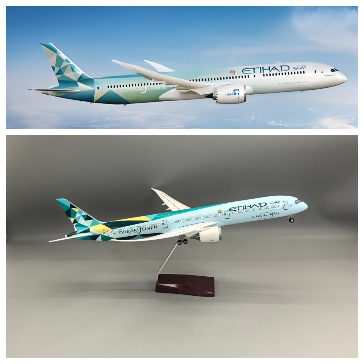 Model Airplane Plastic - 1/145 Ölçekli Uçak Etihad B787-10 Dreamliner
