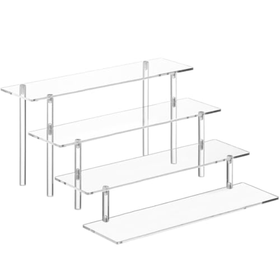 Display Risers Set - 4 Katmanlı Akrilik Parfüm Düzenleyici Standı,